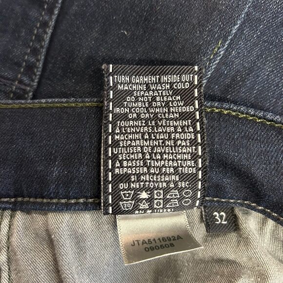 7 For All Mankind Slimmy Blue Dark Wash Mid-Rise Slim Fit Jeans Size 32 - Picture 5 of 13